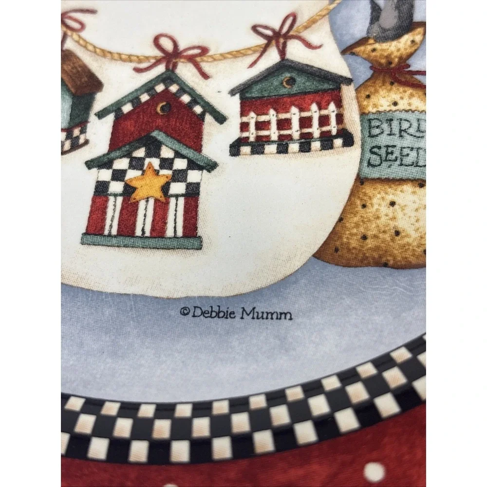 Debbie Mumm Frosty Folks Snowman Dessert Salad Plate Set of 4 Sakura Red Black‎